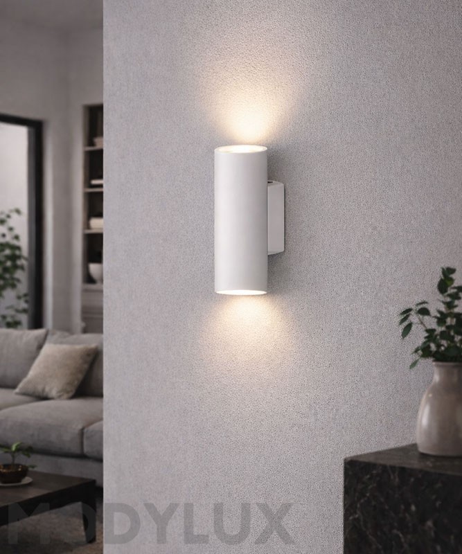 FAI Tondi 0444-25 Lampada da Parete in Gesso Bianco 2 Luci