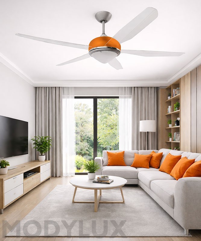 ITALEXPORT Effecinque 1254 Ventilatore da Soffitto 5 Pale Arancio