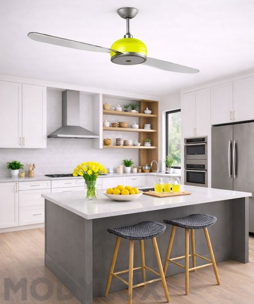 ITALEXPORT Effedue 6012 Ventilatore da Soffitto 2 Pale Giallo Cucina