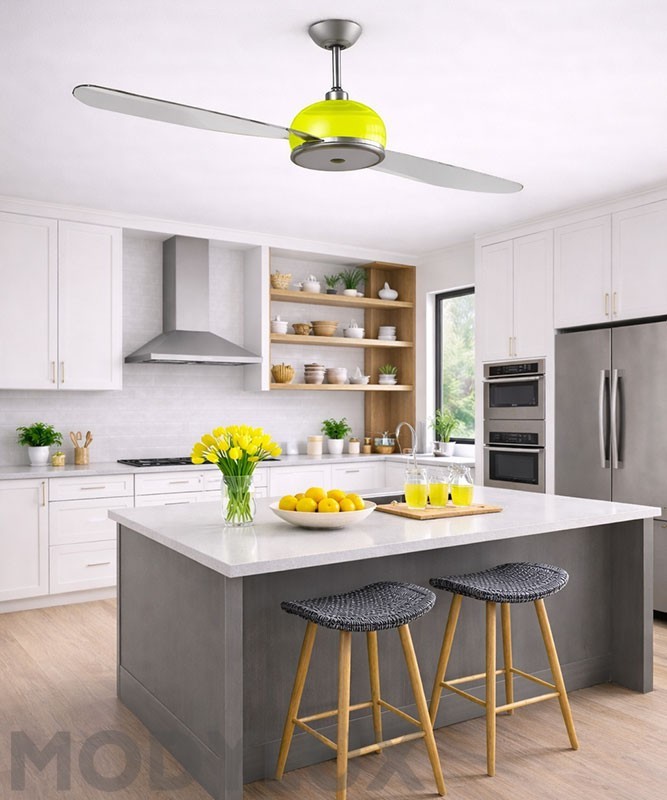 ITALEXPORT Effedue 6012 Ventilateur de Plafond Jaune à 2 Pales