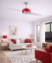 ITALEXPORT Effeddue 6064 Ventilador de Techo Rojo 2 Aspas