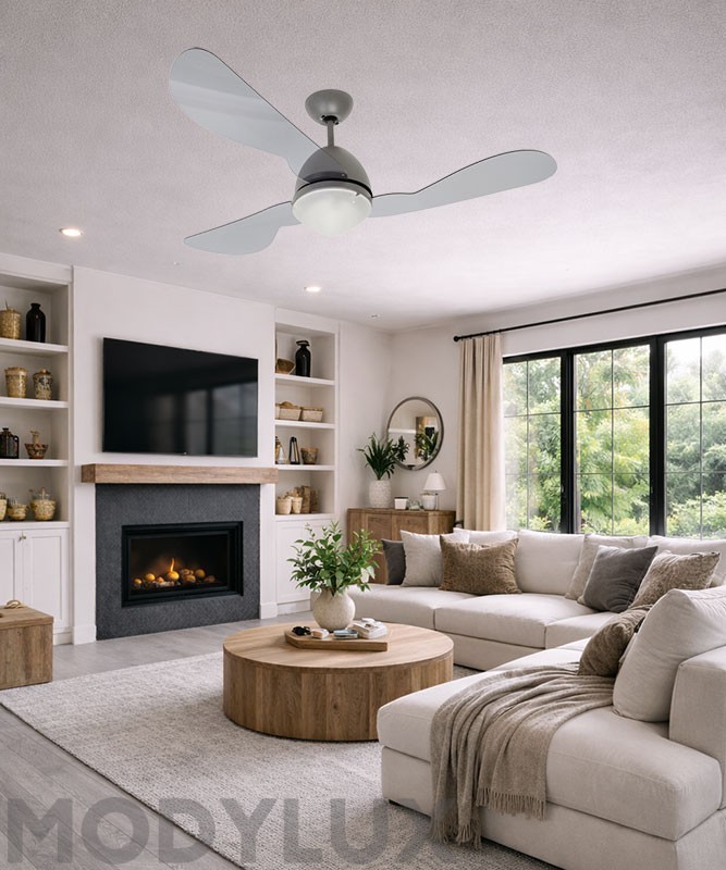 ITALEXPORT Leonardo 2101 Ventilateur de Plafond avec éclairage LED Gris