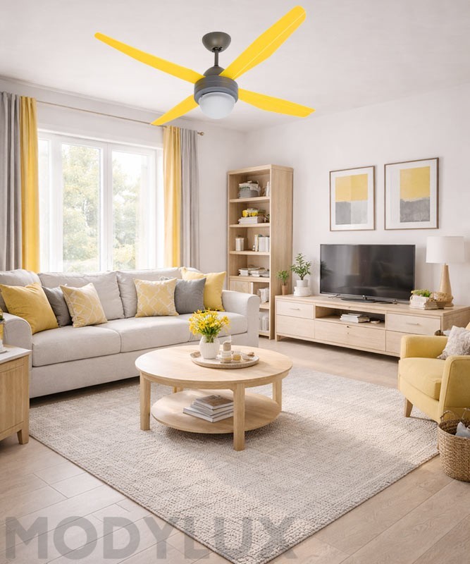 ITALEXPORT Lucciola 6003 Ventilador de Techo con Luz - Amarillo